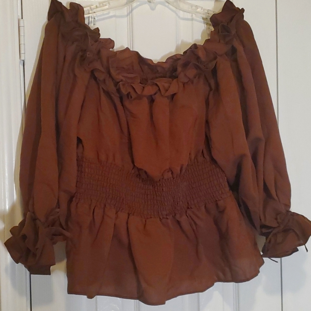Ruffly Chocolate blouse